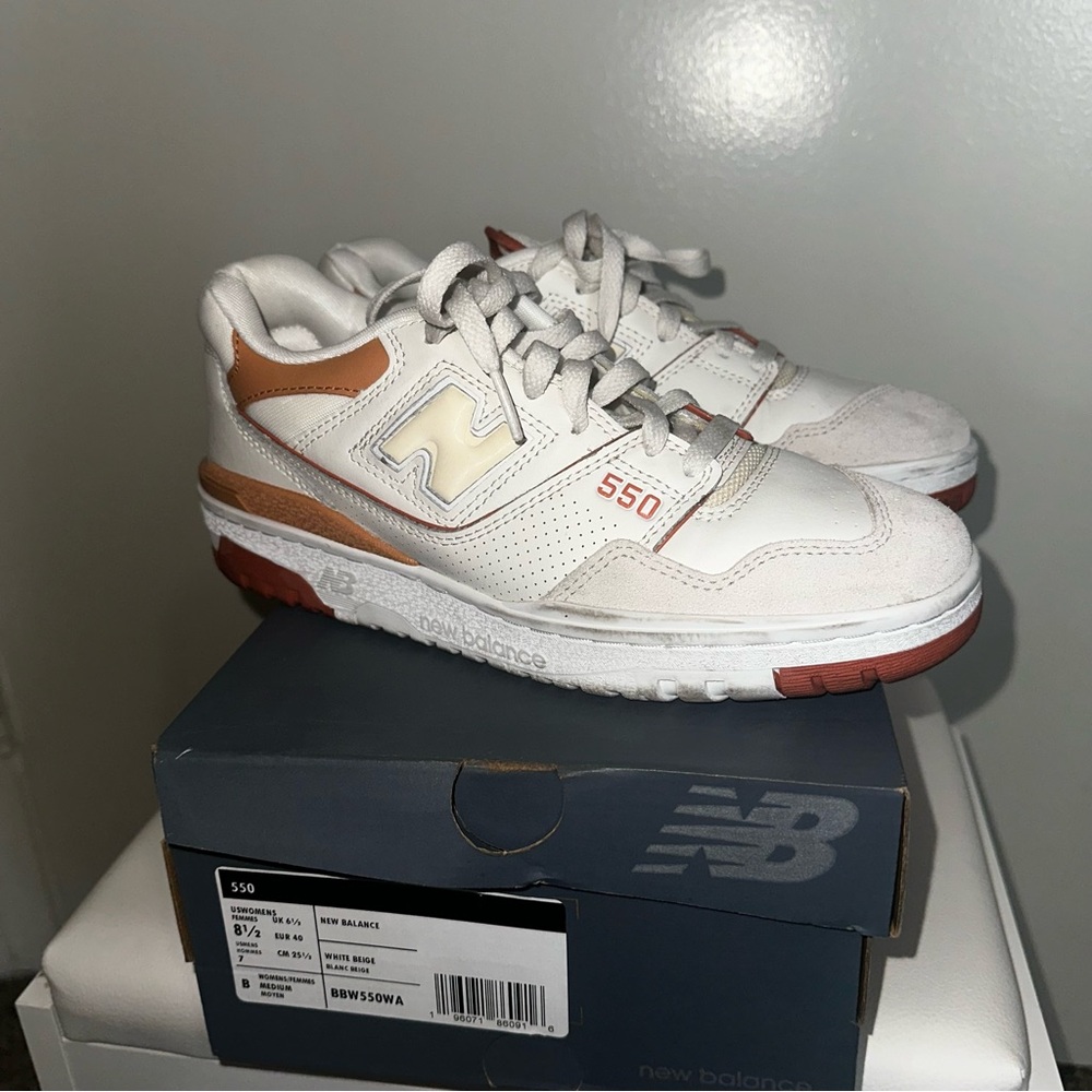 New Balance 550 White and Tan women’s Sneakers